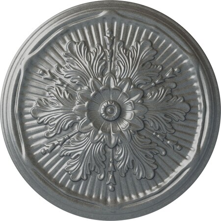 Ekena Millwork Luton Ceiling Medallion (Fits Canopies up to 3 1/2"), Hand-Painted Platinum, 21"OD x 2"P CM21LUPLS